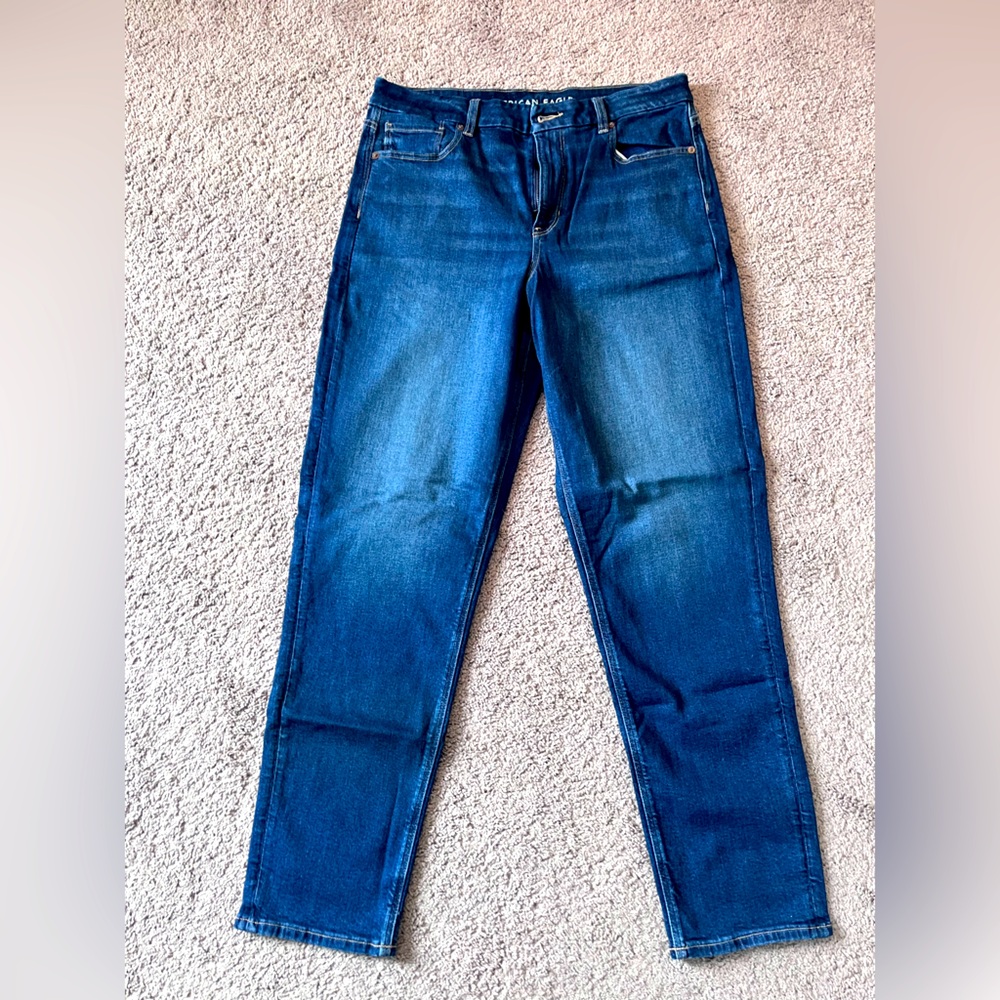 American Eagle Outfitters Dark Blue Straight Leg Jeans